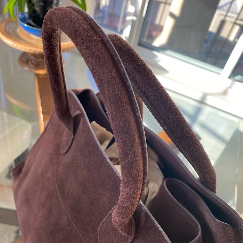 The Row Inspired Margaux Genuine Suede Bag Large - Picture 6 of 16